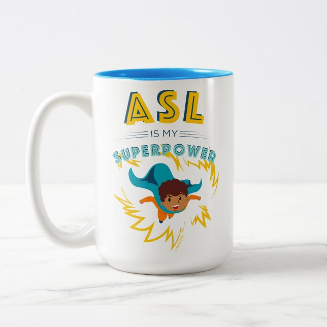 ASL is My Superpower Two-Tone Coffee Mug (Left)
