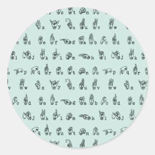 ASL Jade // American Sign Language Alphabet Classic Round Sticker