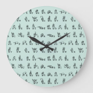 ASL Jade // American Sign Language Alphabet Large Clock