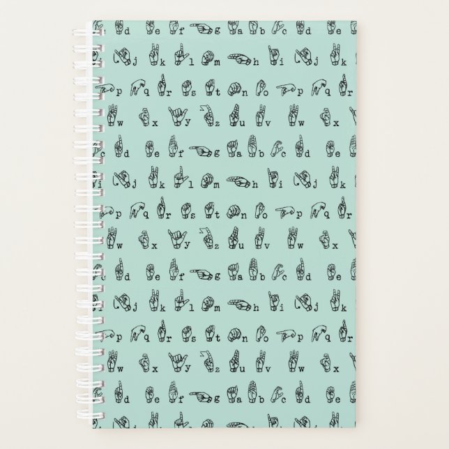 ASL Jade // American Sign Language Alphabet Planner (Front)