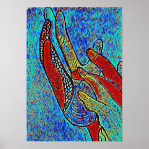 ASL Jesus Stained Glass Effect Poster