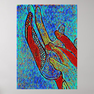 ASL Jesus Stained Glass Effect Poster