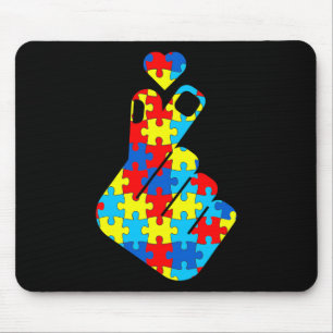 Asl Korean Love Sign Language Autism Awareness Sup Mouse Mat