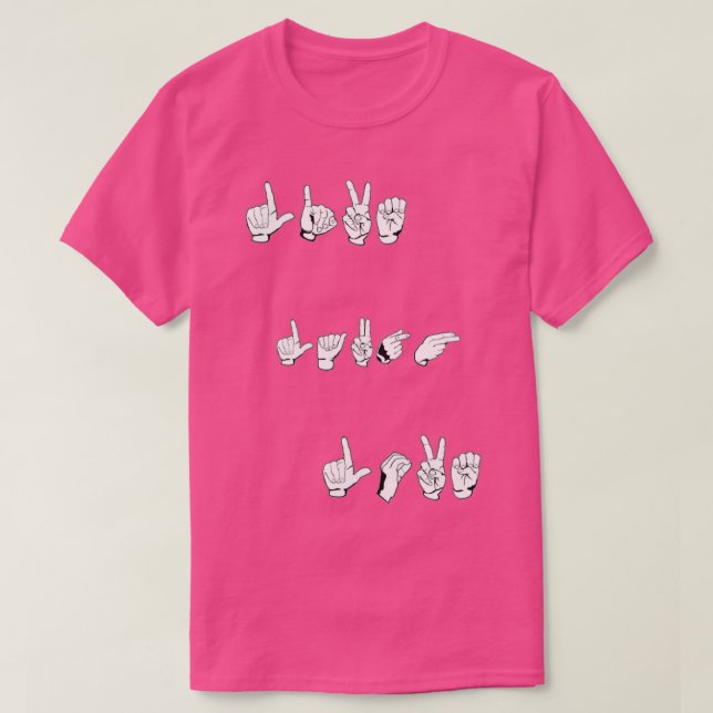 ASL Live Laugh Love black and white T-Shirt (Design Front)