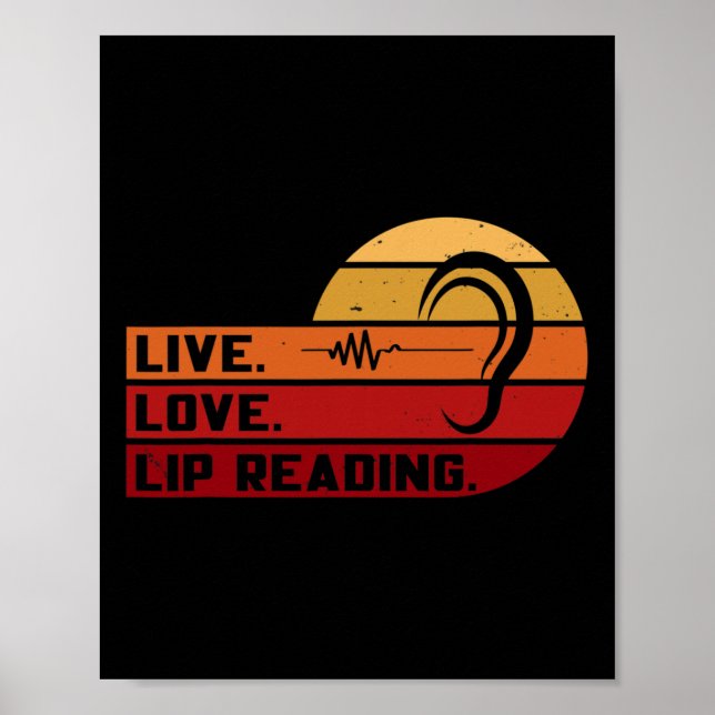 Asl Live Love Lip Reading Sign Language Deaf Aware (Front)