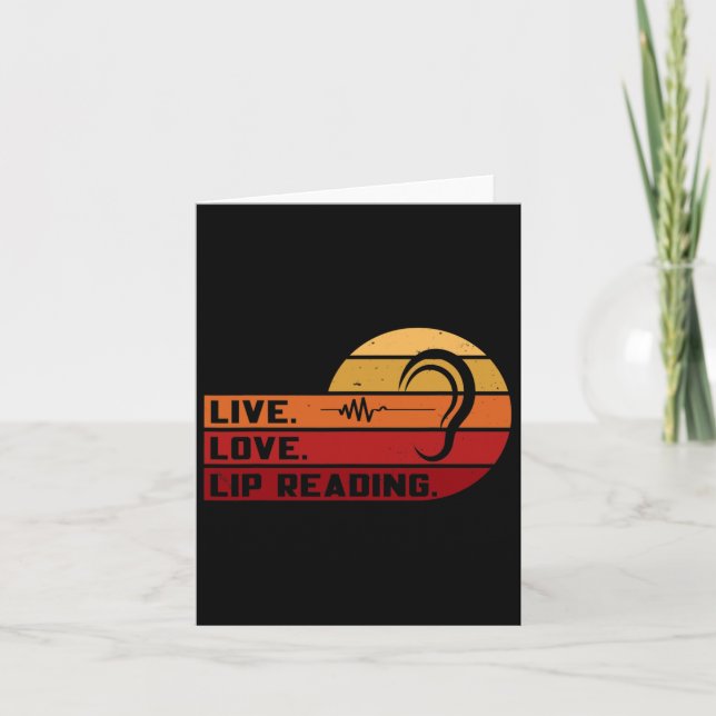 Asl Live Love Lip Reading Sign Language Deaf Aware Card (Front)