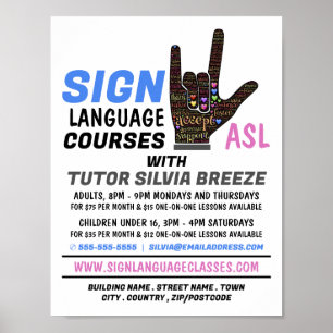 ASL, Love Gesture, Sign Language Course Advert