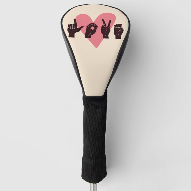 ASL Love IV - Valentine's Day Golf Head Cover (Front)