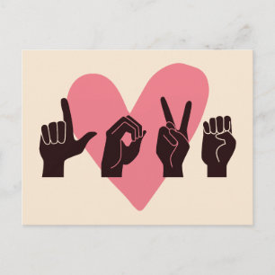 ASL Love IV - Valentine's Day Postcard