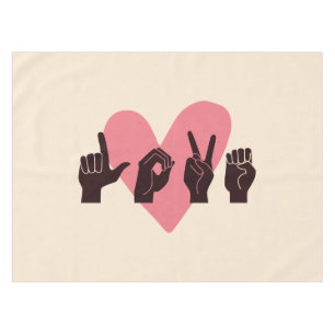 ASL Love IV - Valentine's Day Tablecloth