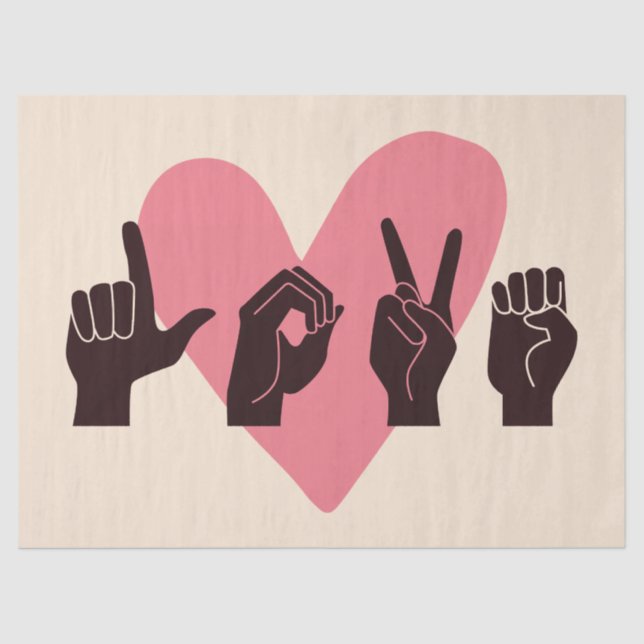 ASL Love IV - Valentine's Day Tissue Paper (Front)