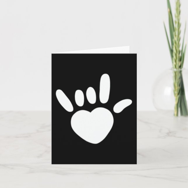 ASL Love Sign American Sign Language Deaf Awarenes Card (Front)