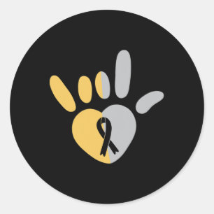 Asl Love Sign American Sign Language Deaf Awarenes Classic Round Sticker