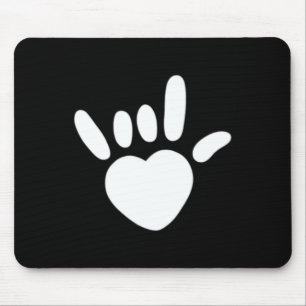 ASL Love Sign American Sign Language Deaf Awarenes Mouse Mat