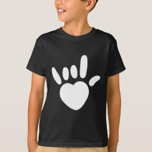 Asl Love Sign American Sign Language Deaf Awarenes T-Shirt