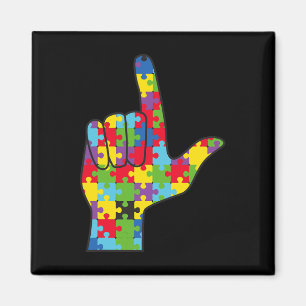 ASL Love Sign Autism Awareness Support Magnet