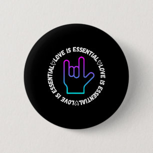 ASL love Sign Disability Awareness 6 Cm Round Badge