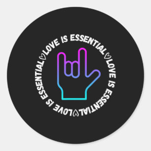Asl Love Sign Disability Awareness Classic Round Sticker