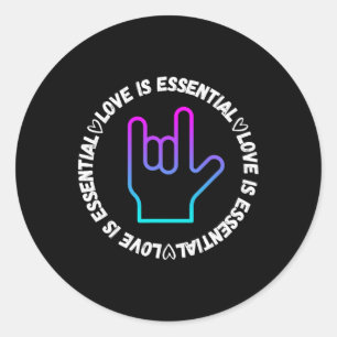 ASL love Sign Disability Awareness Classic Round Sticker