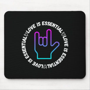 Asl Love Sign Disability Awareness Mouse Mat