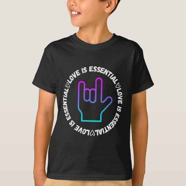 ASL  love Sign Disability Awareness  T-Shirt (Front)