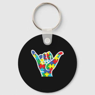 asl love sign hand autism awareness 2022 mom dad a key ring