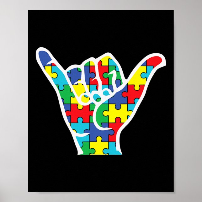 Asl Love Sign Hand Autism Awareness Mum Dad Aunt U (Front)