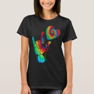 ASL Love Sign Language Autism Awareness Support Ti T-Shirt