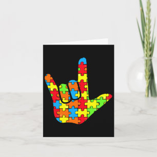 Asl Love Sign Language Autism Gift Awareness Suppo Card