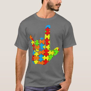 ASL Love Sign Language Autism Gift Awareness Suppo T-Shirt