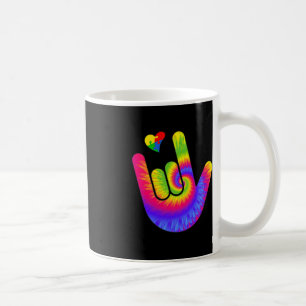 ASL Love Sign Language Hand Autism Awareness Heart Coffee Mug