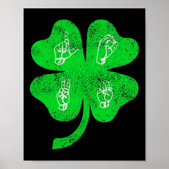 Asl Love Sign Language St Patrick's Day Deaf Aware (Front)
