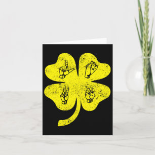 Asl Love Sign Language St Patrick's Day Deaf Aware Card