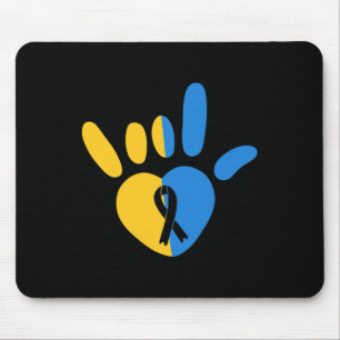 Asl Love Sign Non-verl Down Syndrome Awareness Hea Mouse Mat