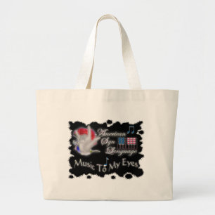 asl MUSIC to MY eyes Large Tote Bag