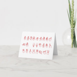 ASL No L Red Letters for Christmas Card