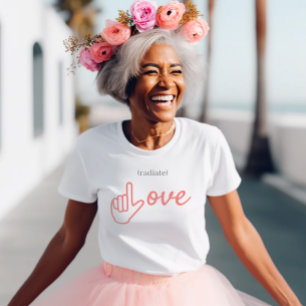 ASL Pink and Grey Radiate Love  T-Shirt
