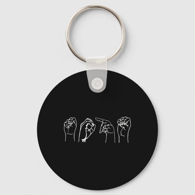 Asl Pro Deaf Awareness Sign Language Interpreter G Key Ring (Front)