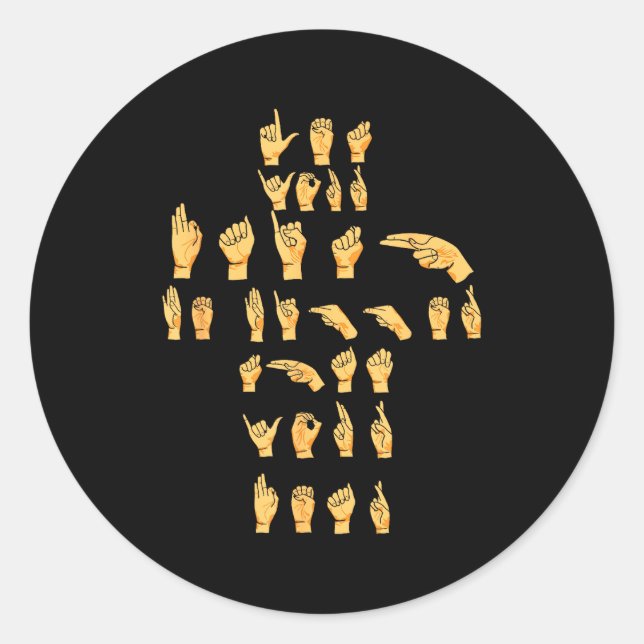 Asl Quote - Let Your Faith Be Bigger Than Your Asl Classic Round Sticker (Front)