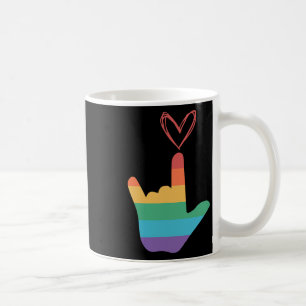 Asl Rainbow Love Symbol Deaf Coffee Mug