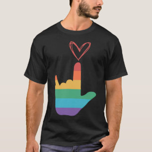 Asl Rainbow Love Symbol Deaf  T-Shirt