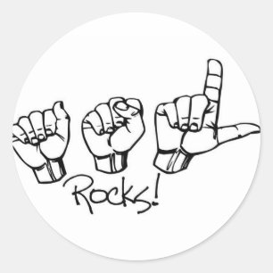 ASL  Rocks black and white sticker
