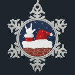 ASL Santa Christmas Ornament I Love You ILY in ASL<br><div class="desc">Santa Claus ILY Handshape Snowflake Ornament.  On a snowy Christmas night,  Santa Claus signs "I Love You" in American Sign Language as he goes down the chimney to deliver gifts.</div>