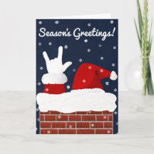ASL Santa w/ I Love You Handshape Christmas Card