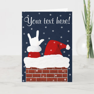 ASL Santa w/ I Love You Handshape Christmas Card