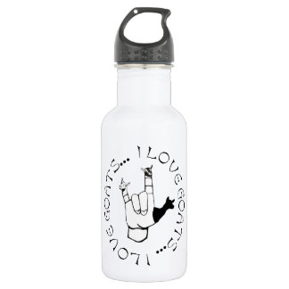 ASL SIGN I LOVE GOATS! 532 ML WATER BOTTLE