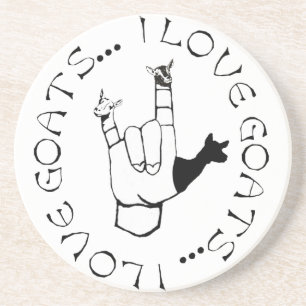 ASL SIGN I LOVE GOATS! COASTER