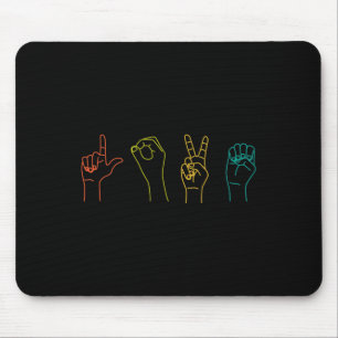 Asl Sign Language Alphabet Valentines Day Gift Ide Mouse Mat