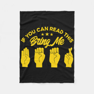Asl Sign Language Bring Me Beer Deaf 1 Fleece Blanket