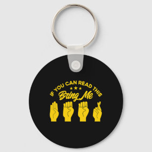 Asl Sign Language Bring Me Beer Deaf 1  Key Ring